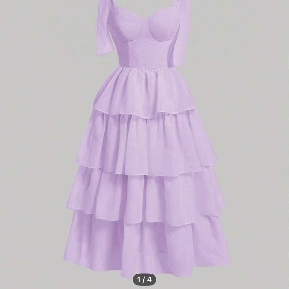 Elegant Lavender Tiered Dress